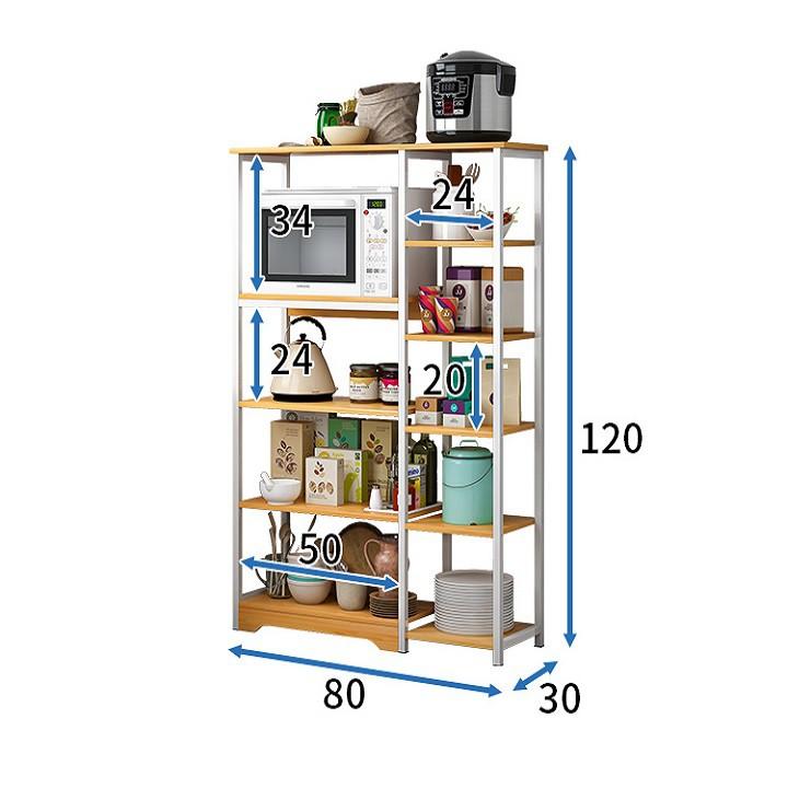 RE0499 Kệ để đồ nhà bếp gỗ khung sắt 9 ngăn - Tủ kệ bếp - Kệ bếp đa năng - Kệ bếp