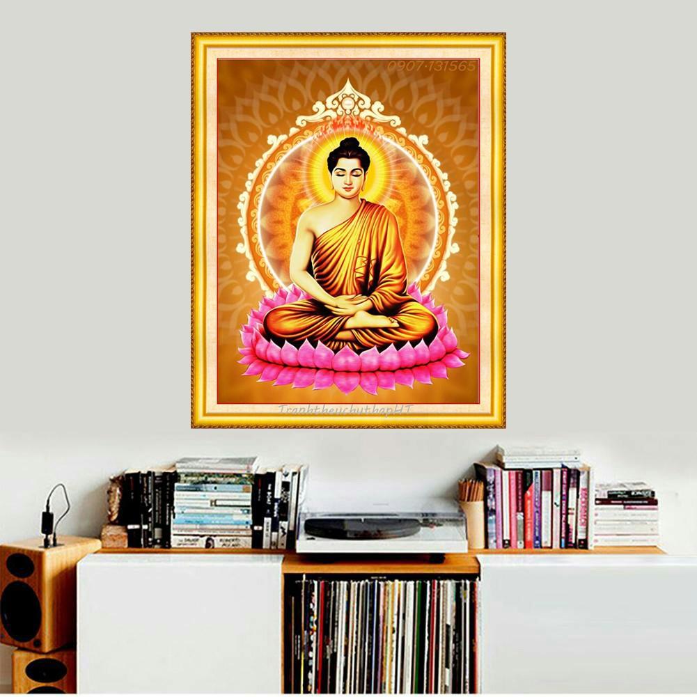 Tranh Đính Đá PHẬT THÍCH CA MÂU NI . Kích Thước: 84cm x 59cm