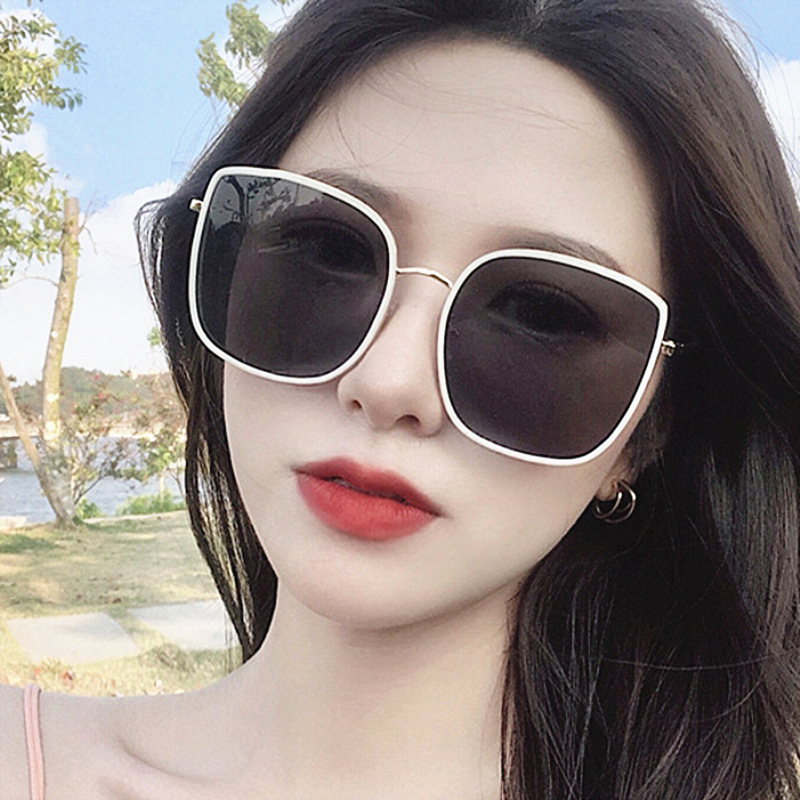 2021 mới kính râm nữ chống tia UV400, mặt vuông retro làn sóng Hàn Quốc - KM18