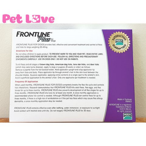 1 tuýp Frontline Plus nhỏ gáy trị ve, rận, bọ chét (chó từ 20- 40kg)