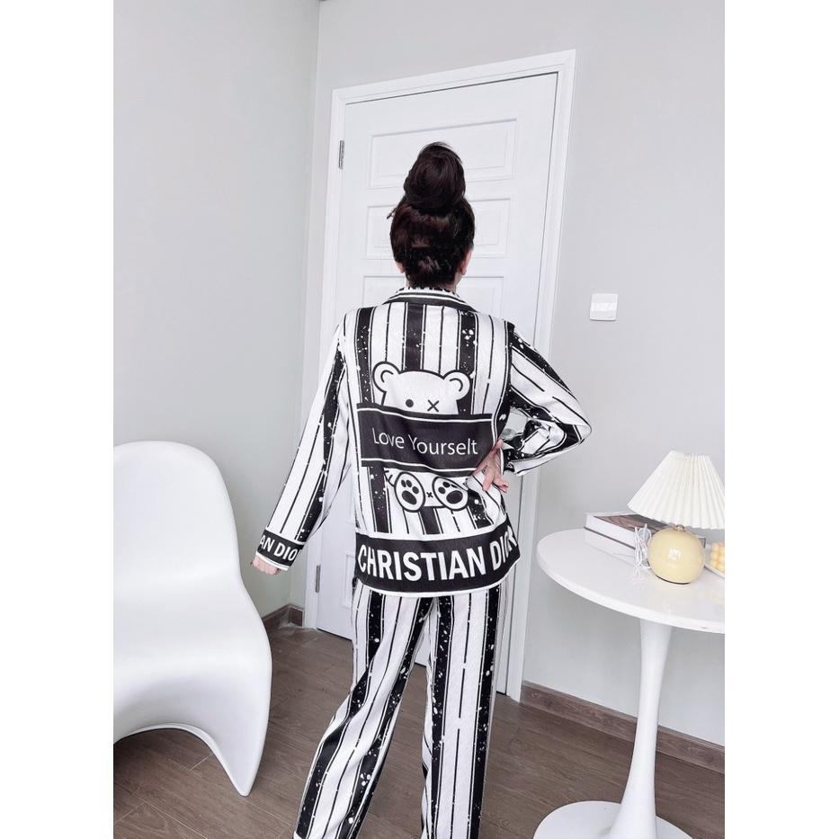 Đồ Bộ Pyjama lụa xước ánh kim cao cấp chuẩn loại 1