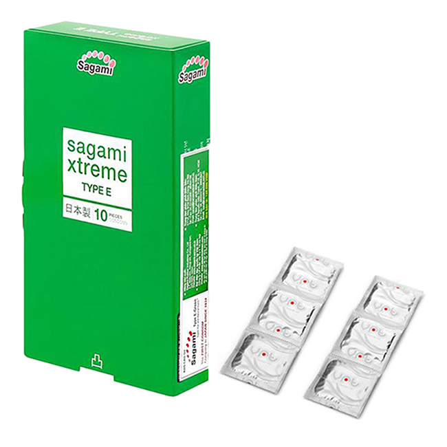 Bao Cao Su Gân Gai Thắt Sagami Xtreme Green (10 Bao) - Tặng 6 Bao Vrt