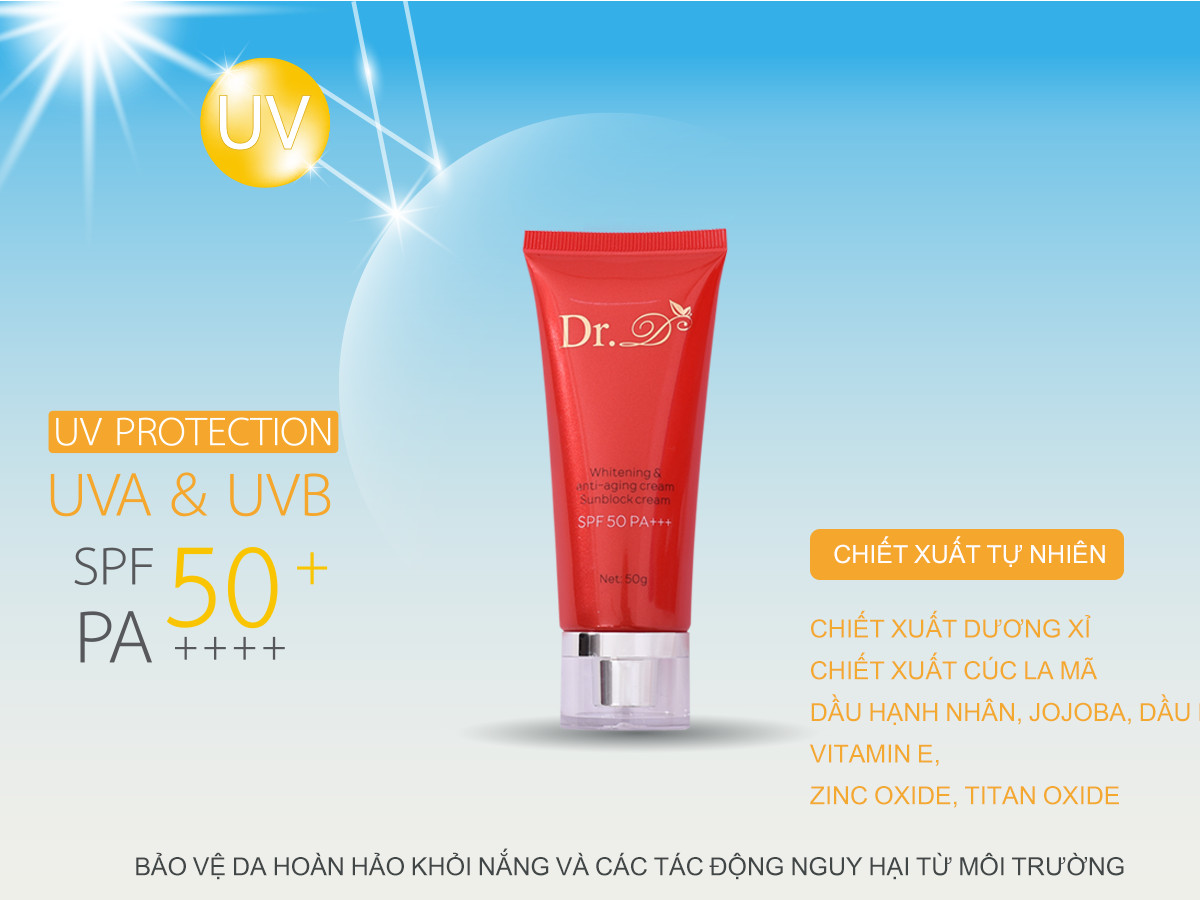 Kem Chống Nắng - Dr.D Sunblock &amp; Whitening Cream