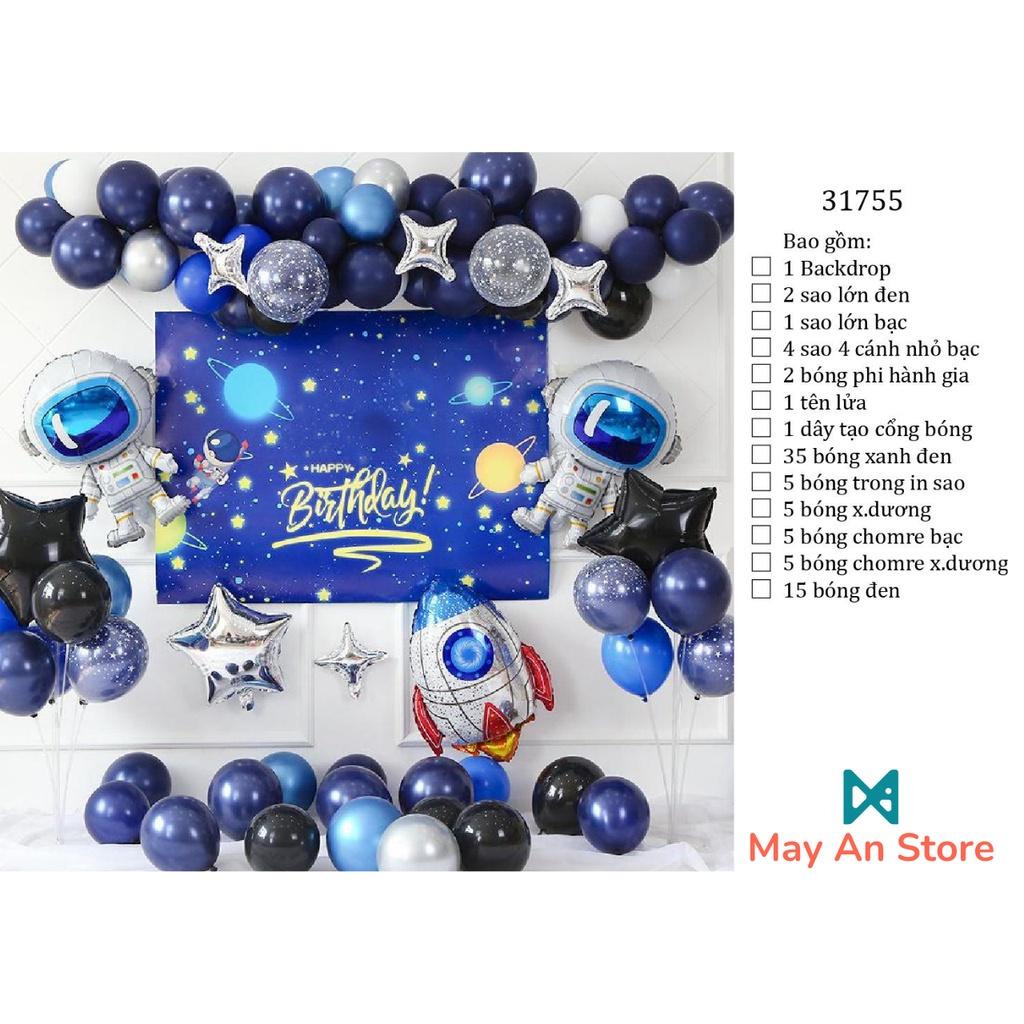 VŨ TRỤ BACKDROP - Combo bong bóng trang trí sinh nhật tông xanh đen galaxy