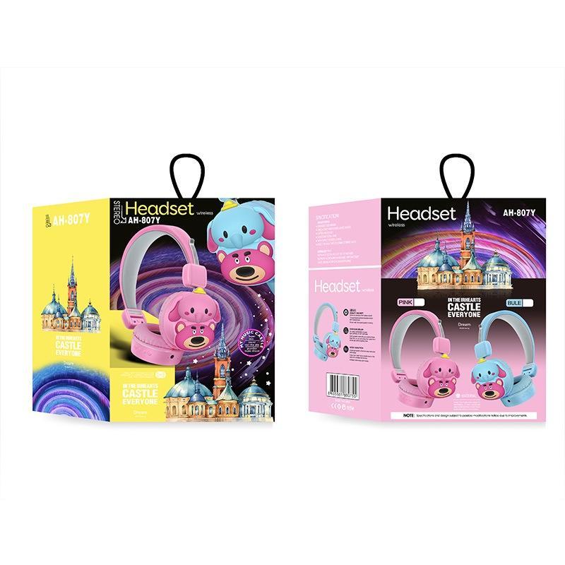 Tai Nghe Bluetooth Không Dây Hình Hoạt Hình Disney Dễ Thương Kèm Micro HD Làm Quà Tặng Cho Trẻ Em