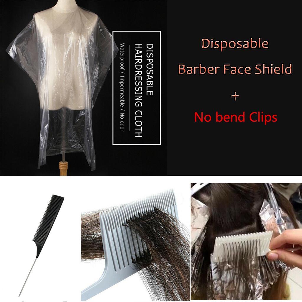 50X Disposable Hair Cutting Cape Hair Salon Gowns Capes + Styling Comb
