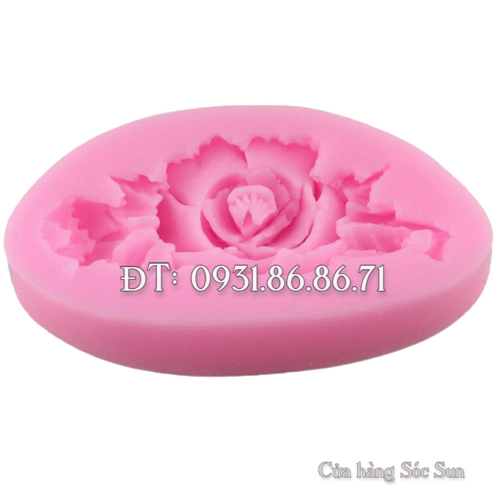 Khuôn silicon hoa hồng kèm nụ - Mã số 1246