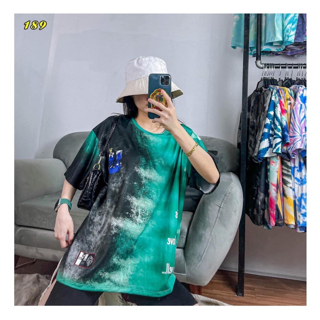 Áo thun unisex freesize loang màu họa tiết chữ U