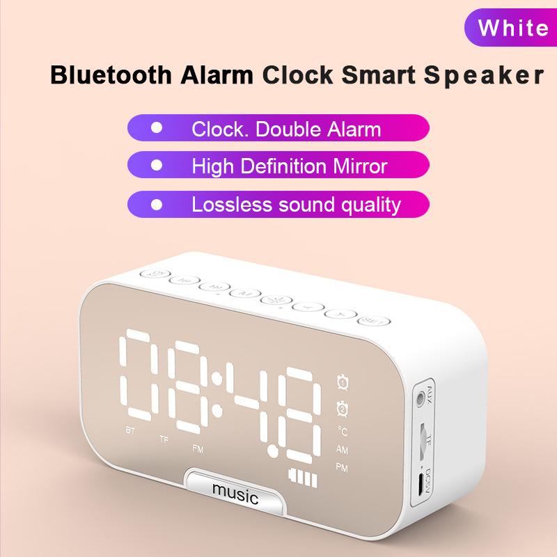 Loa Bluetooth Đồng Hồ Q5, Nghe Đài FM, Loa Mini Không Dây Nghe Nhạc Làm Đèn Ngủ Màn Hình Soi Gương, Hỗ Trợ Thẻ Nhớ TF