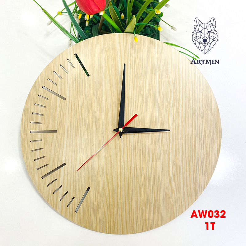 AW032 - Đồng Hồ Gỗ Decor Trang Trí Nhà Cửa – Đồng Hồ Treo Tường Hiện Đại
