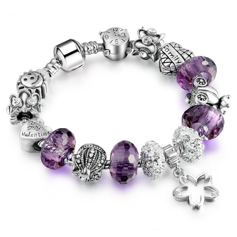 Vòng tay charm hoa 5 cánh cực xinh