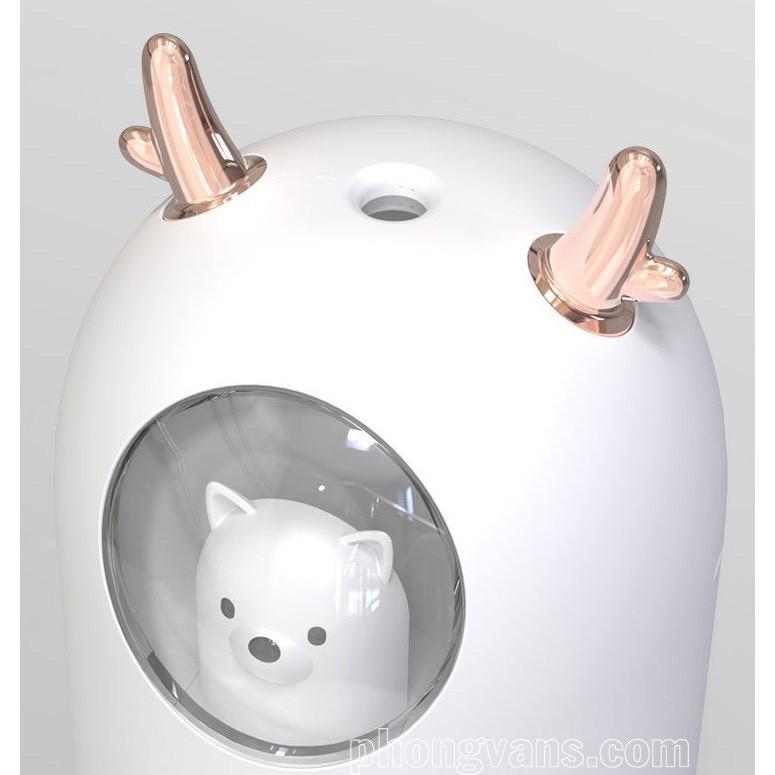 Máy Xông Tinh Dầu Mini Hình Gấu HUMIDIFIER Dễ Thương, Tự Động Ngắt Khi Hết Nước.