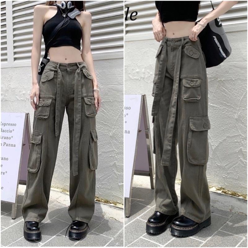 Quần kaki dài suông ống rộng túi hộp màu ĐEN trơn form nam nữ unisex Quần baggy kaki style Ulzzang