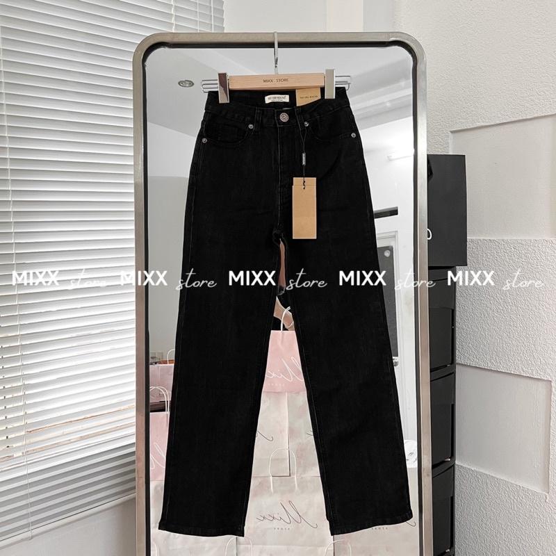 Quần Jean Nữ ống suông tone xám chất co giãn phom suông vừa dáng 92cm