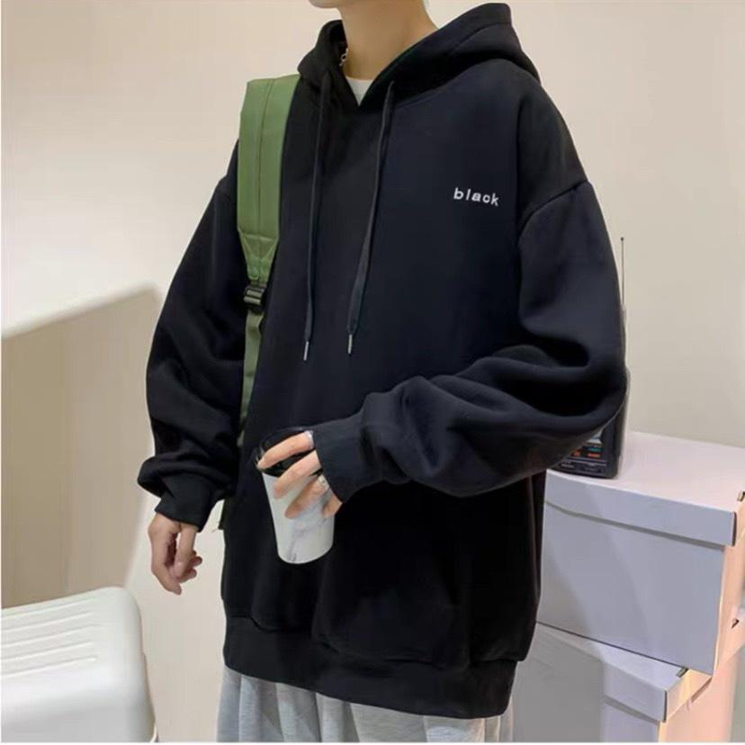 Áo khoác nỉ Hoodie logo Color, chất nỉ đẹp form unisex form rộng mặc rất thoải mái - KNN34 - Đen