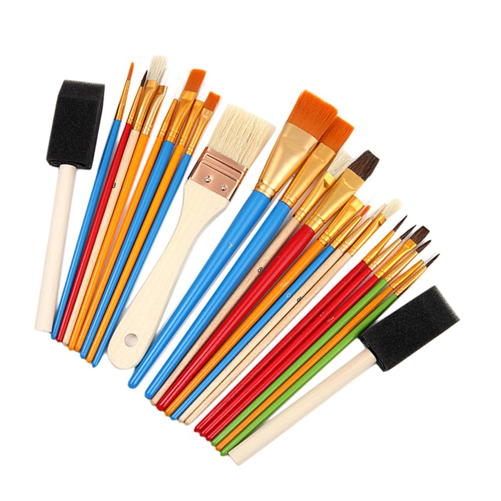 25X Nghệ Sĩ Sơn Bộ Bàn Chải Mút Bàn Chải Tóc Acrylic Tinh Dầu Watercolour Tranh