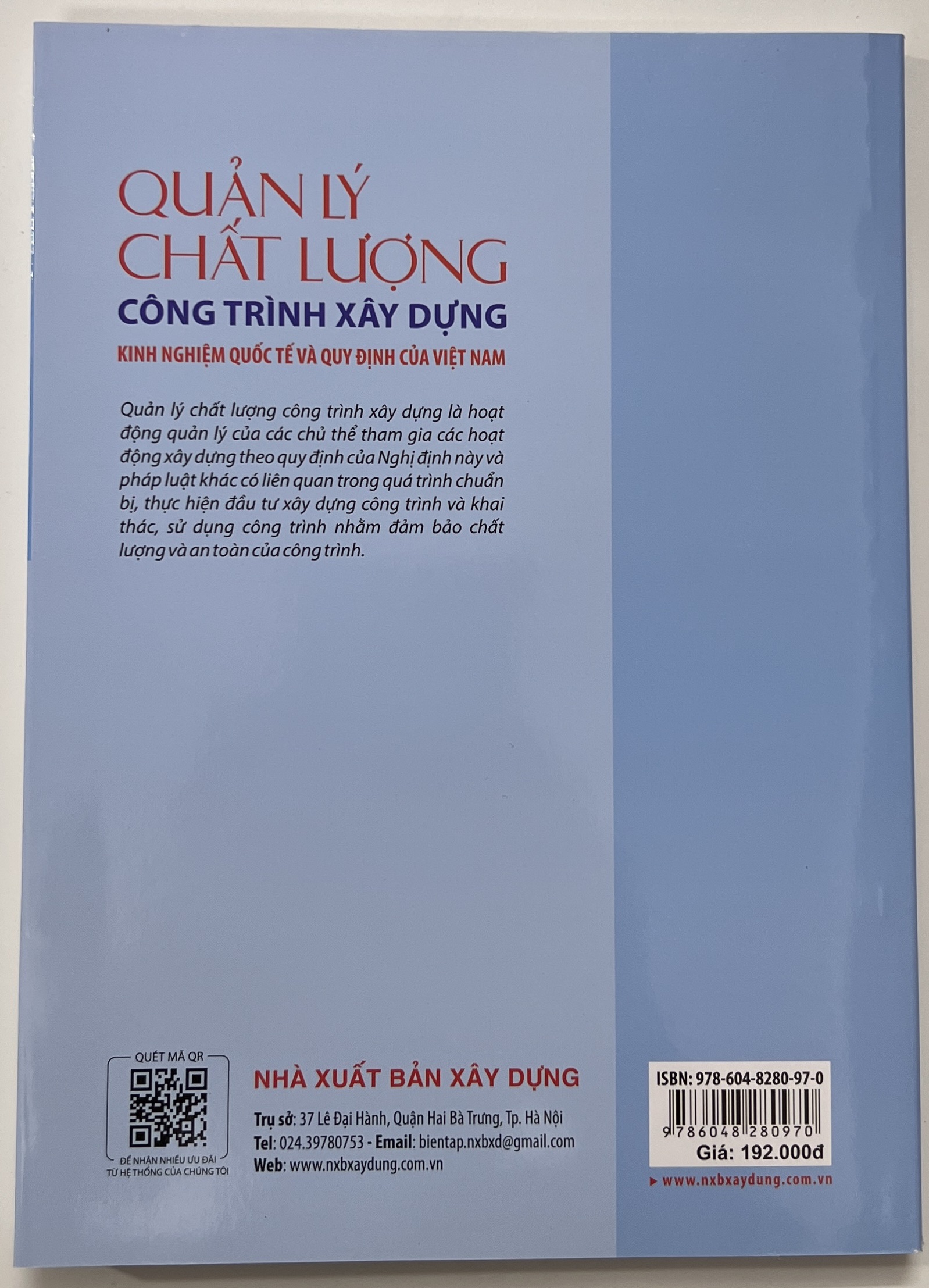 Sách - Quản Lý Chất Lượng Công Trình Xây Dựng Kinh Nghiệm Quốc Tế Và Quy Định Của Việt Nam