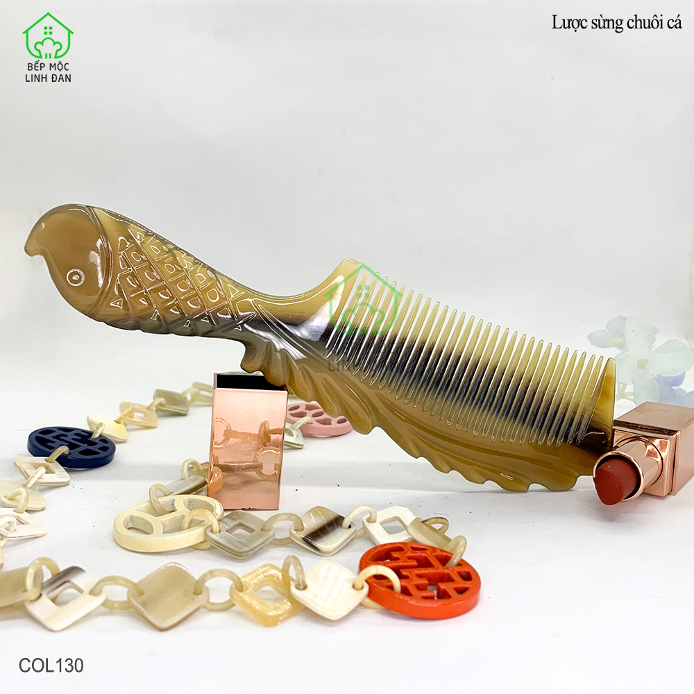 Lược sừng chuôi cá siêu đẹp quà tặng chăm sóc tóc - COL130