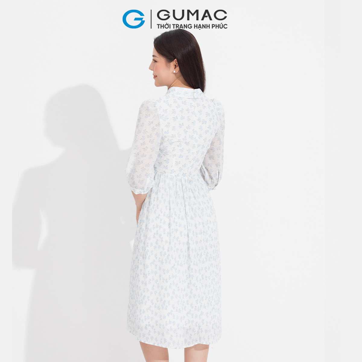Đầm phối tùng xếp ly GUMAC DD05086