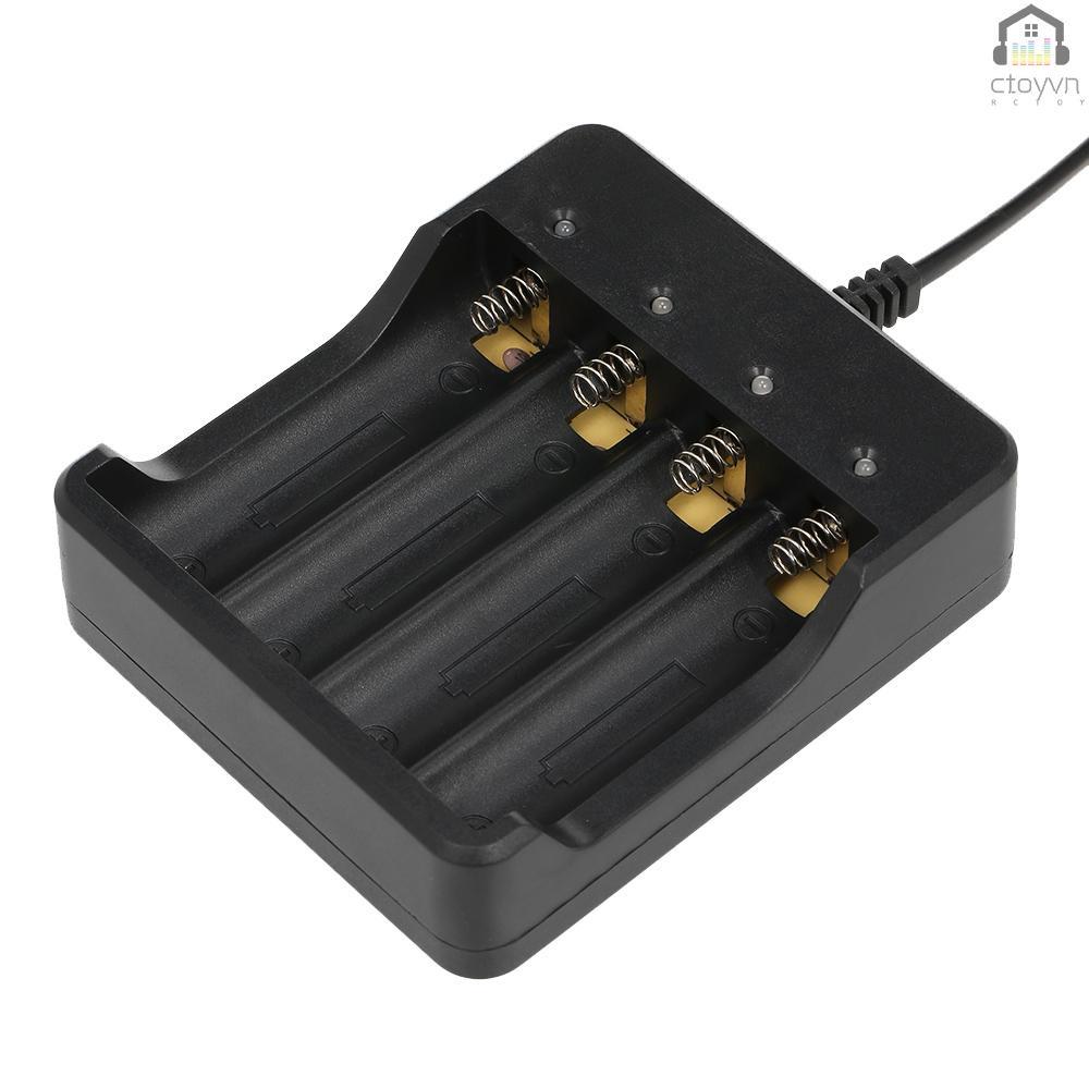 Bộ sạc pin Li-ion 18650 4 ngăn có đèn LED