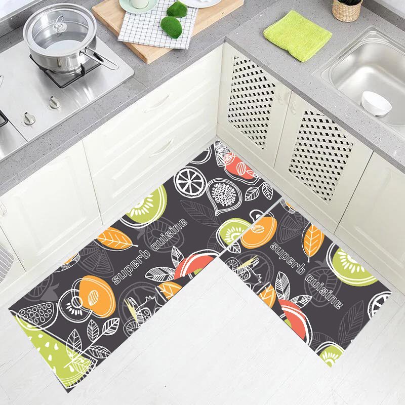 Set 2 Thảm Lau Chân Nhà Bếp Cao Cấp Chống Trơn Trượt, Thấm Hút Tốt Đế Cao Su Chống Trơn Trượt Hình Thú - Giao màu và hình ngẫu nhiên