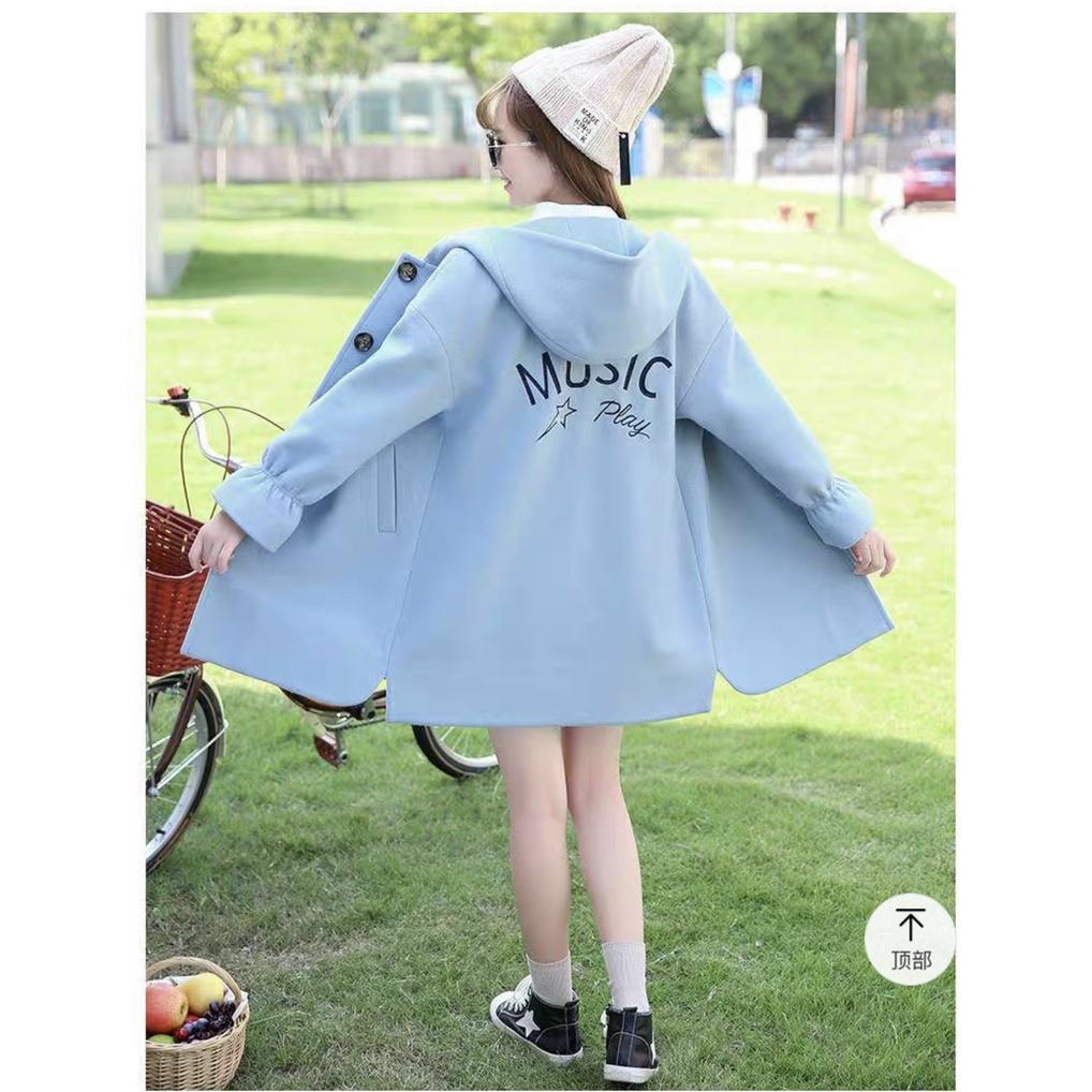 Áo Khoác Mangto Nữ có nón chất nỉ cotton dày mịn logo thêu LOVE thời trang ukg178 hot của năm