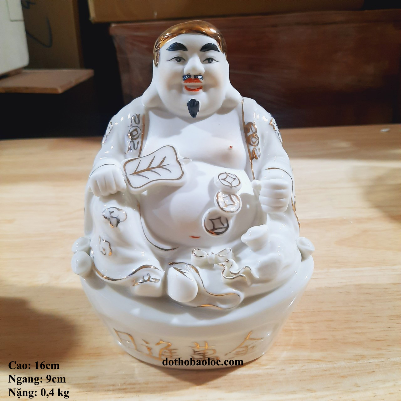 Cặp tượng thần tài ông địa sứ trắng 6 inch