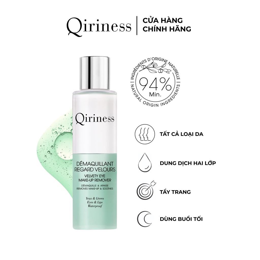 Dung dịch 2 lớp tẩy trang chuyên dụng cho mắt và môi nguồn gốc thiên nhiên Qiriness Velvety Eye Make-up Remover 125ml