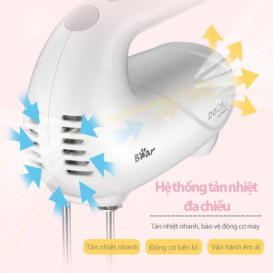 Máy Đánh Trứng Cầm Tay Mini 5 Tốc Độ, Công Suất 125W, Màu Ngẫu Nhiên - Hàng Chính Hãng