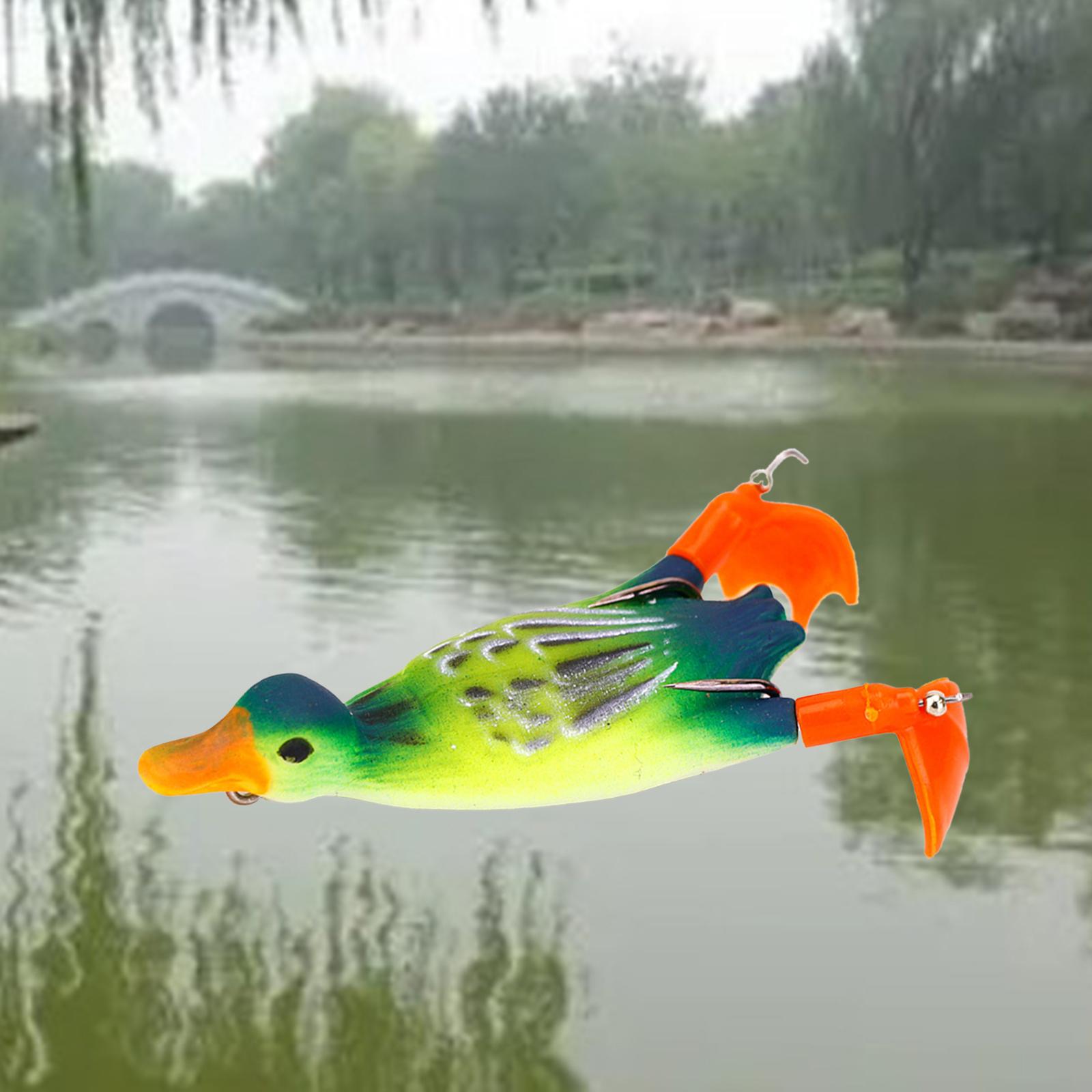 Duck Lure Soft Bait Silicone Fishing Lures Hooks , Realistic Propeller Floating Duckling Swimming Lures for Freshwater Saltwater Tackle Accessories