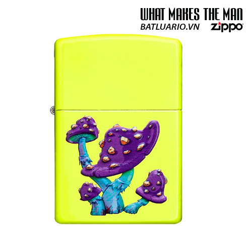 Bật Lửa Zippo 49189 – Zippo Mushroom Textured Print Neon Yellow