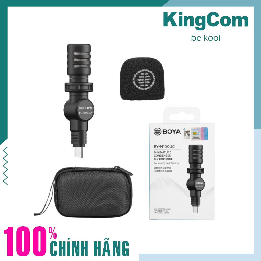 BOYA-M100UC, Micro Thu Âm Mini Cổng Type-C Cho Điện Thoại Android - Hàng Chính Hãng