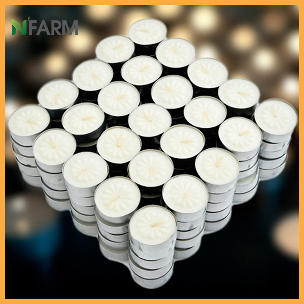 Hộp 100 Viên Nến Tealight Sáp Cọ N'Farm An Toàn Sức Khỏe (4 giờ)/ Dùng kết hợp đèn xông và tinh dầu/ Khử mùi và đuổi côn trùng hiệu quả.