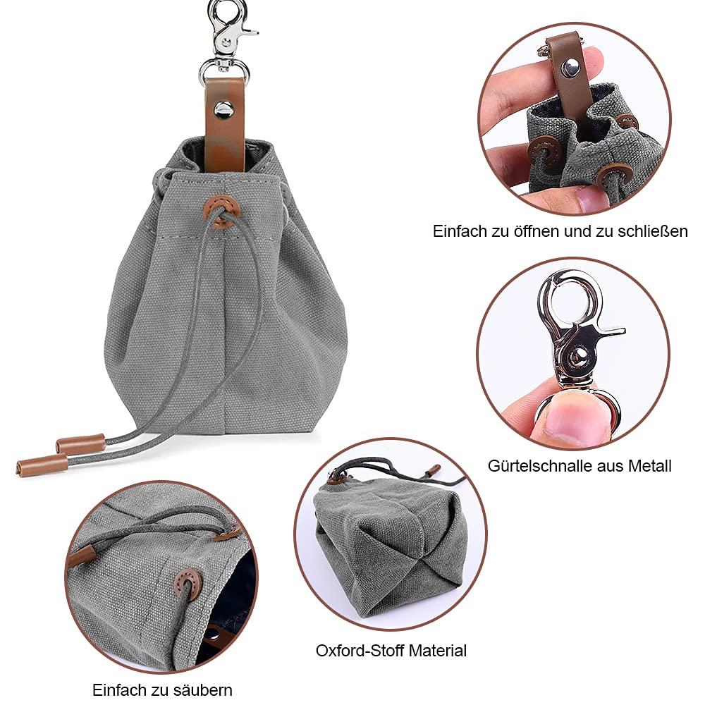 Vỏ sinh tử đối với chó, lưu trữ thức ăn để huấn luyện chó, thiết kế túi thu nhỏ với khóa, túi elecker cho chó tự do, màu xám