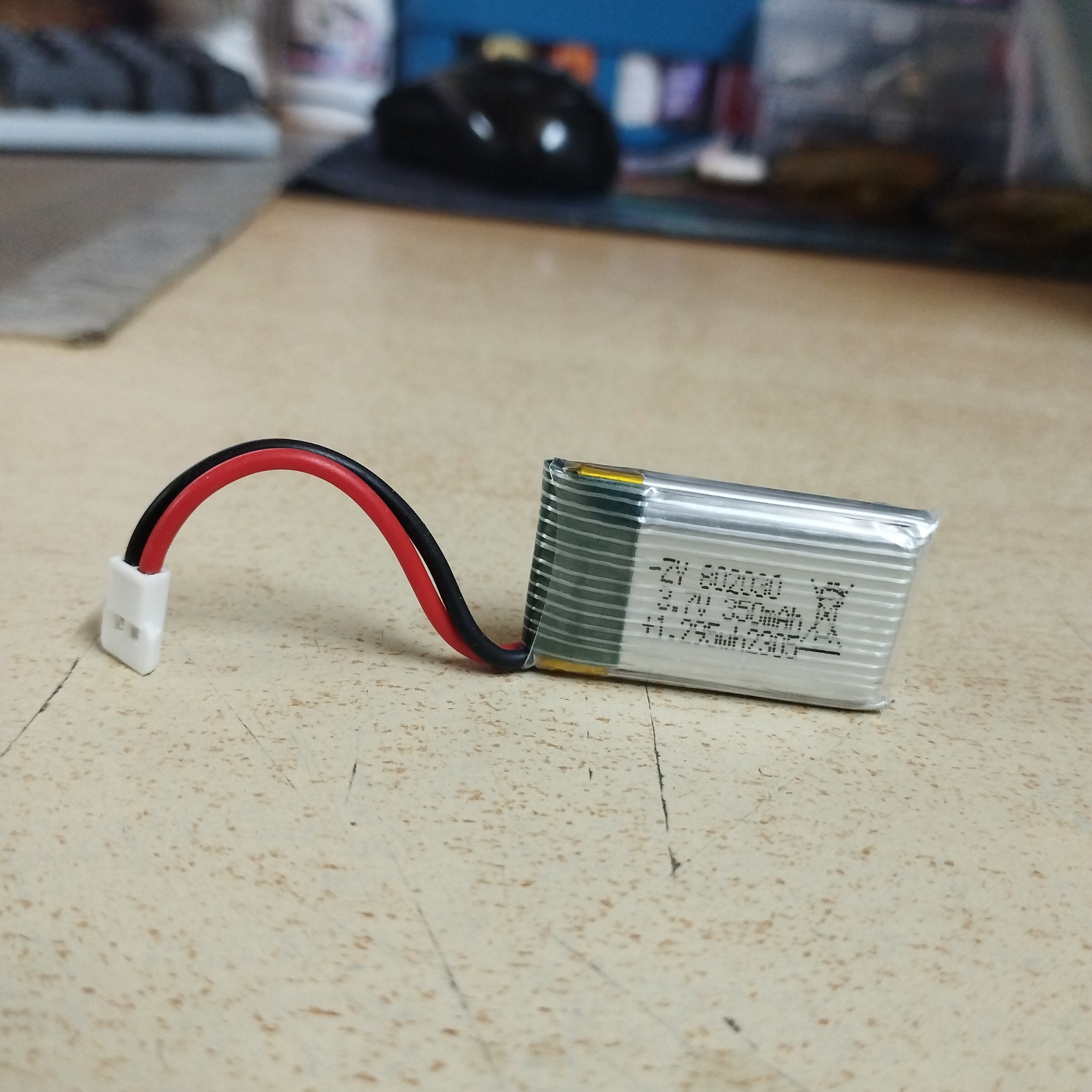 Pin sạc 3.7V 350mAh chân cắm trắng dẹt P2.54 cho zy530
