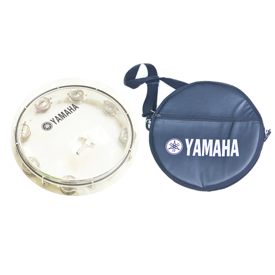 Trống Lắc Tay - Lục Lạc Gõ Bo Tambourine Yamaha MT6-102T - Trắng trong + Tặng bao da 3 lớp