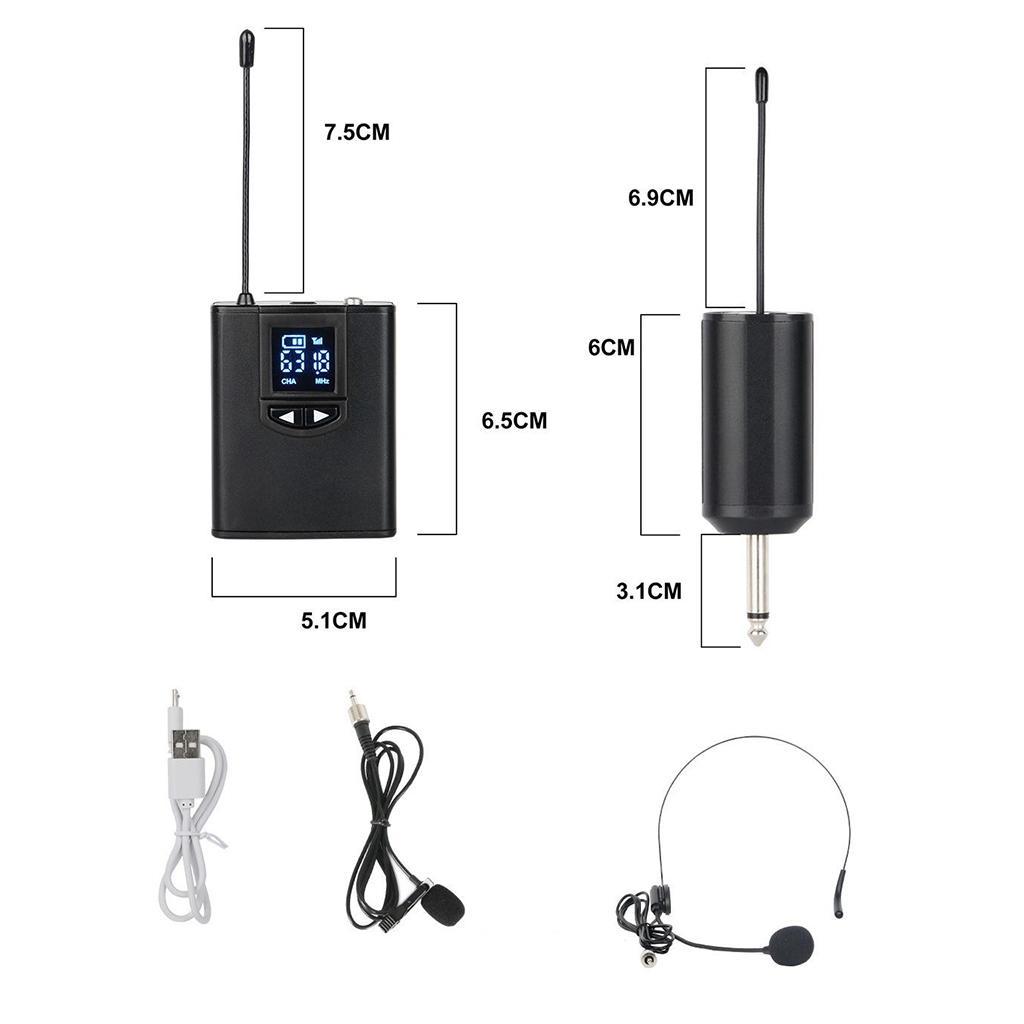 UHF Wireless Headset Lavalier Microphone Lapel Mic For Teacher Speech Interview