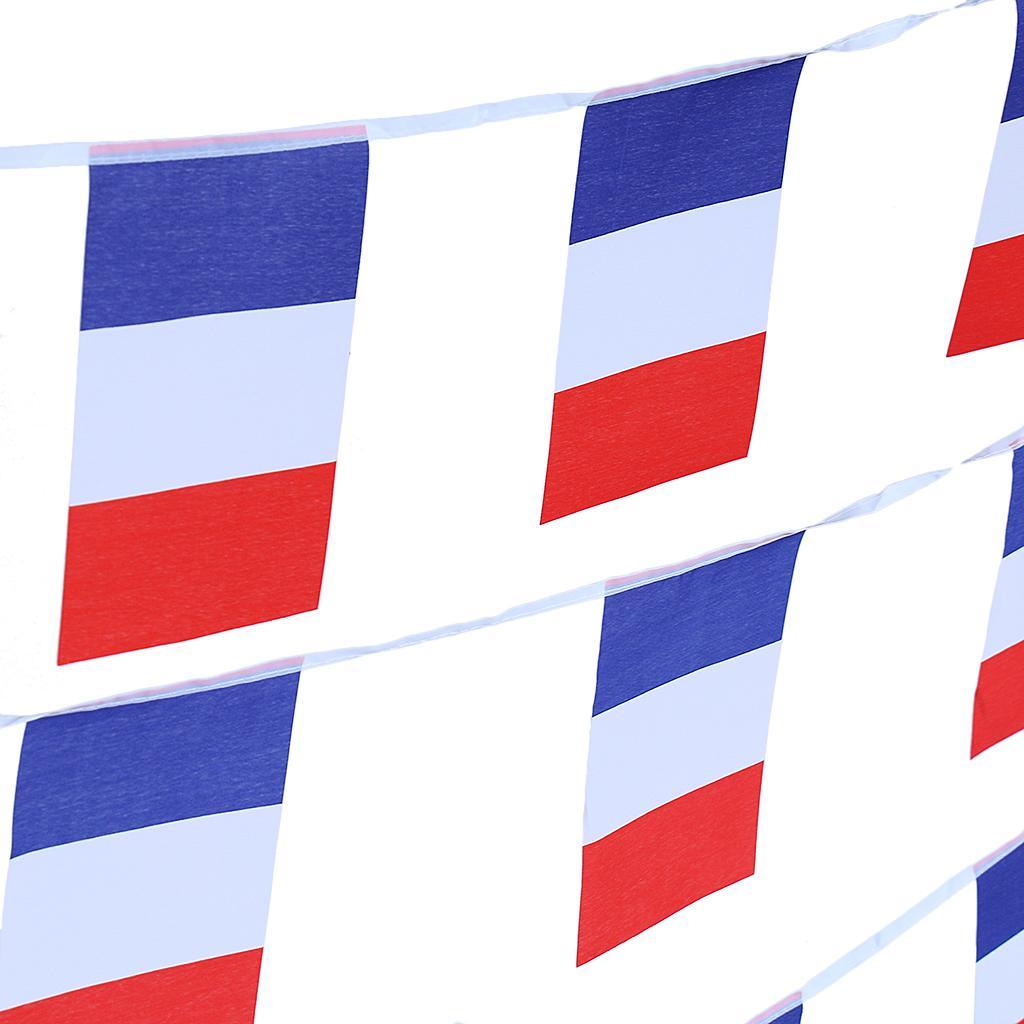 4X 10m French 30Pcs Flag String Bunting Banner Garland Outdoor Garden Decor