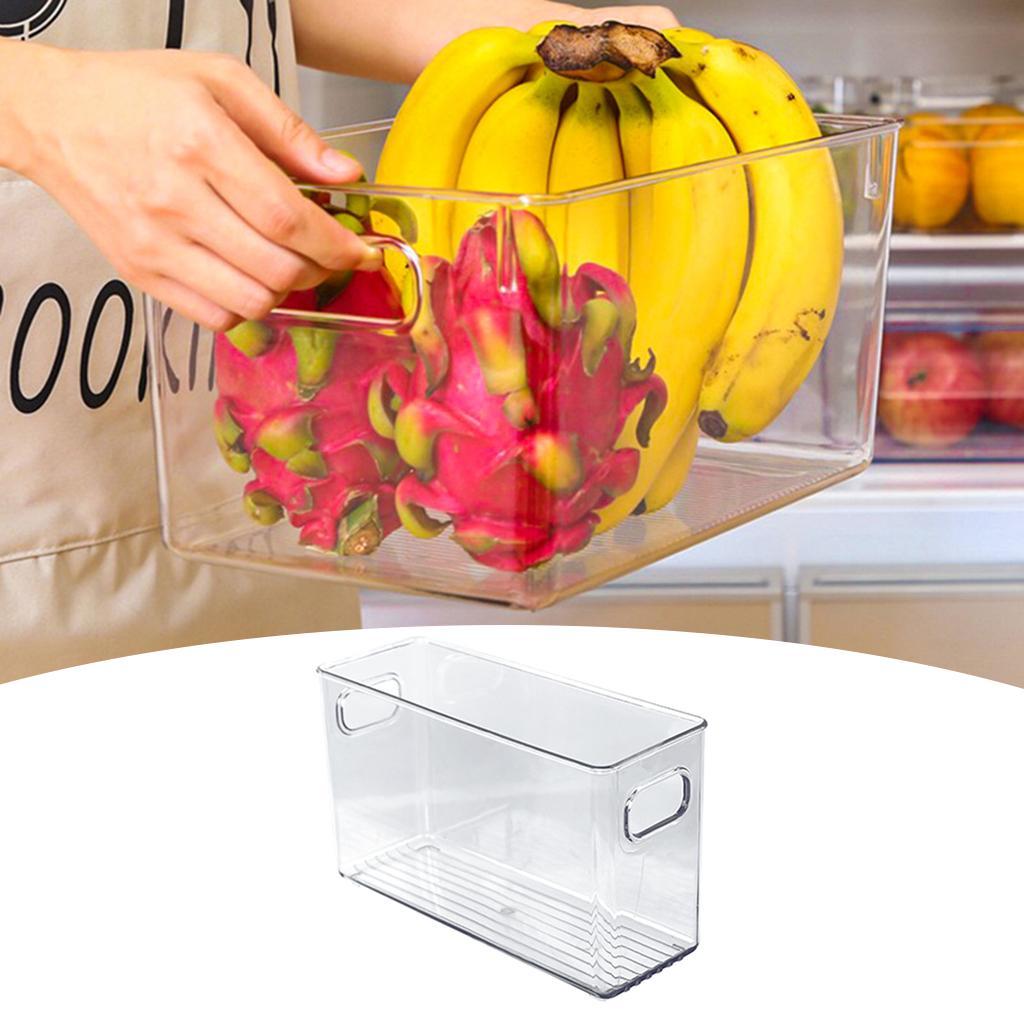 2x Clear Cabinet Fridge Freezer Food Storage Box Organizer Bins Cupboard