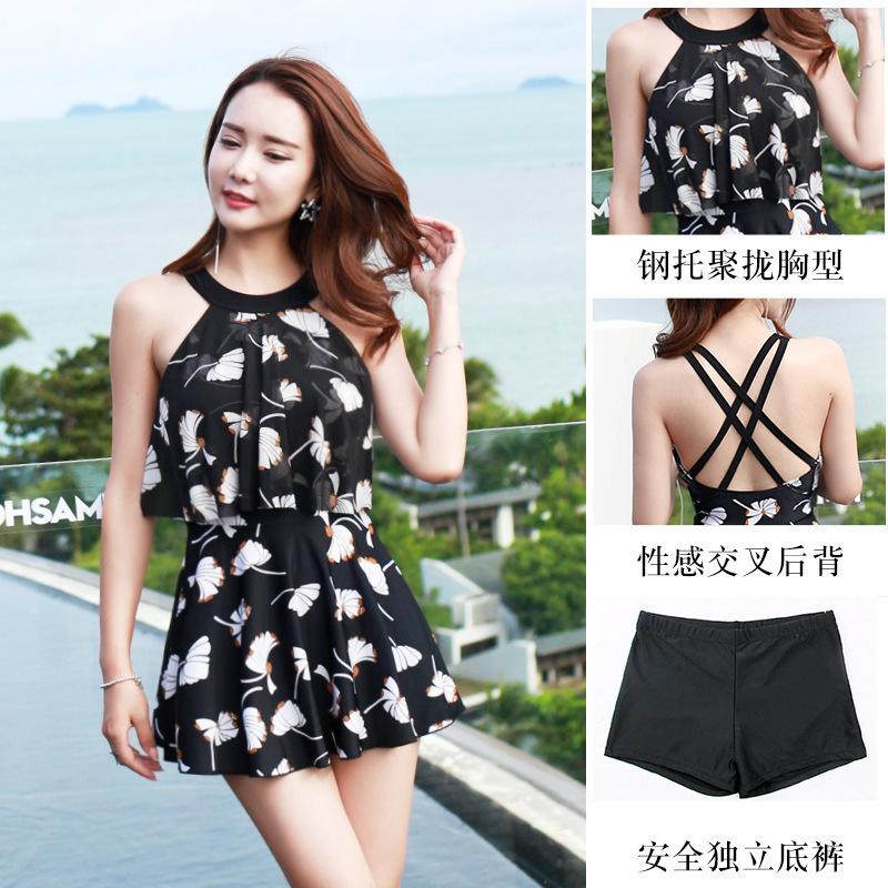 Áo Tắm Bikini Liền Thân Dạng Váy Đồ Bơi Nữ Đi Biển Đẹp Có Big Size CHo Người Béo Mập་ QC002 - XL dưới kg