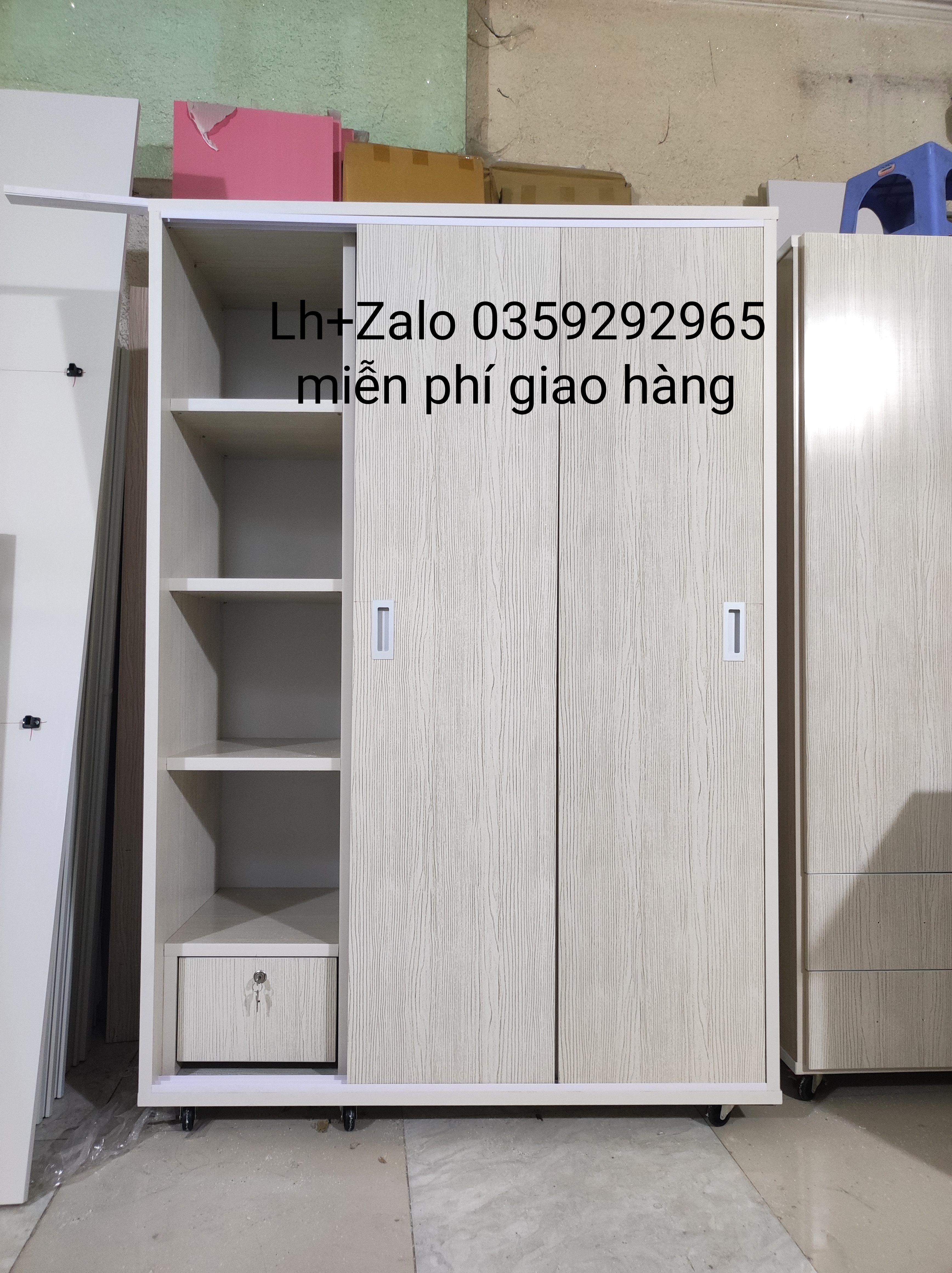 Tủ nhựa đài Loan 3 cánh cửa lùa