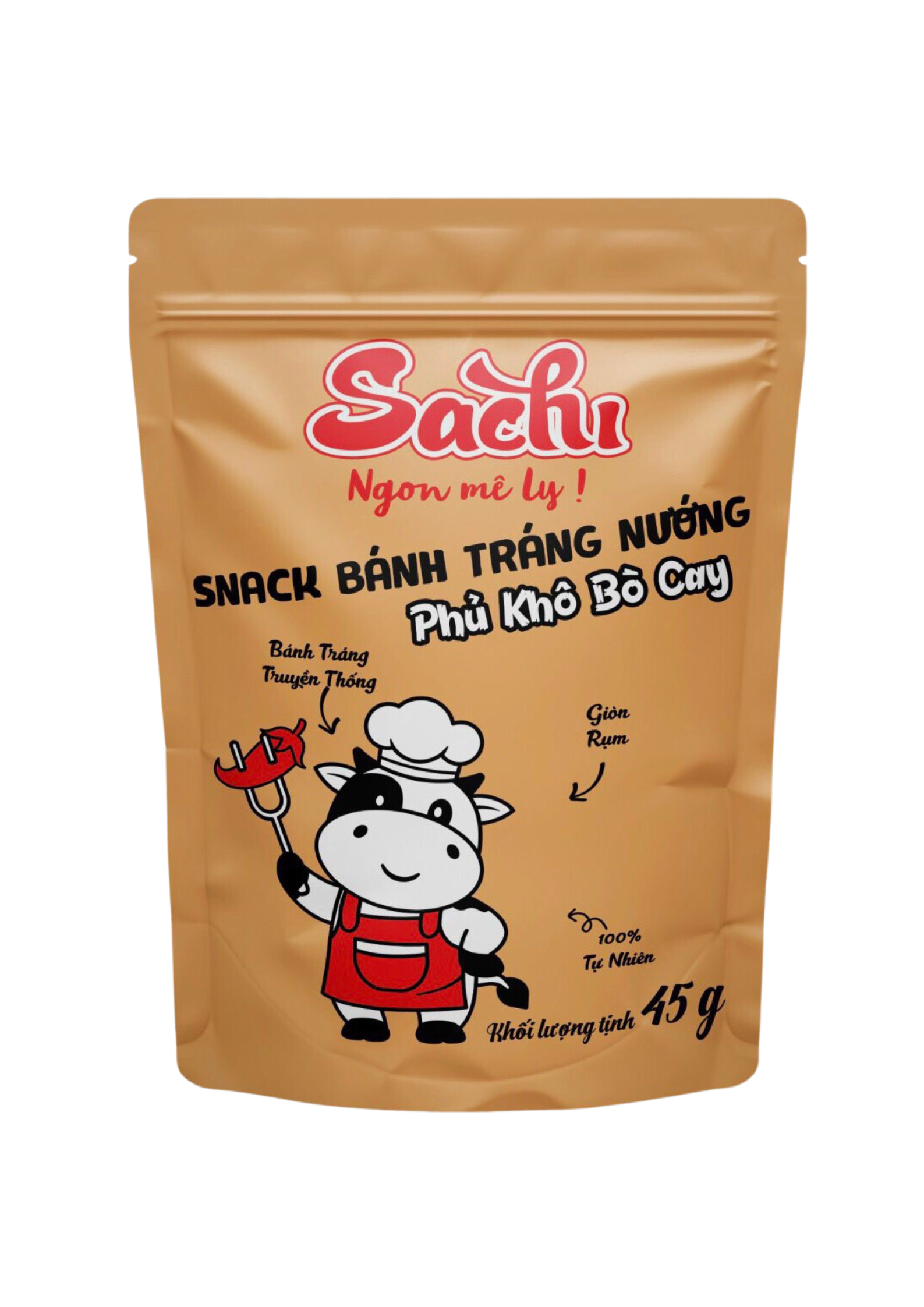 Snack Sachi bánh tráng Vị Bò -  Thùng 5 gói