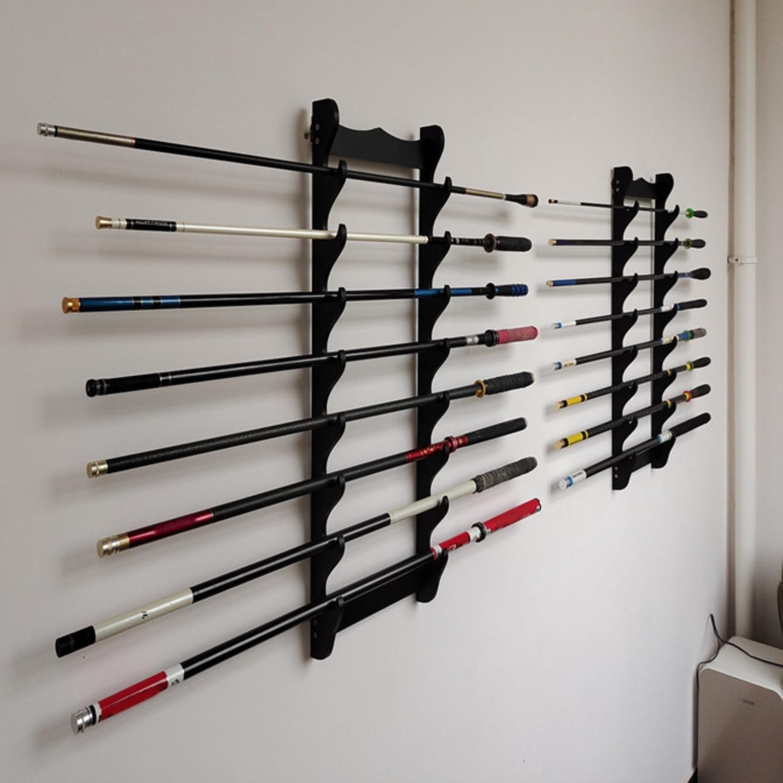 Fishing Rod Rack of Wall Mounted Holds 8 Fishing Rods for Home Cabin Garage