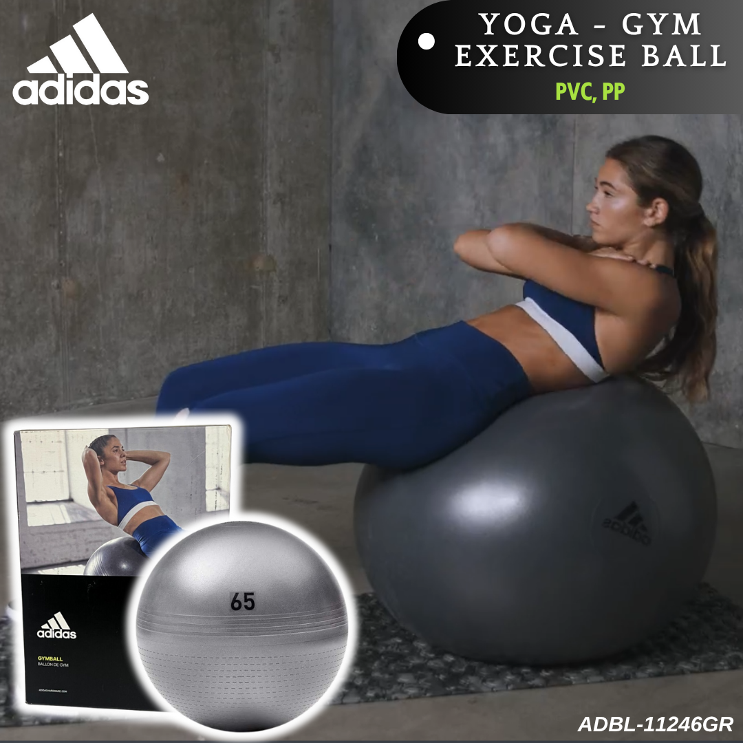 Bóng Tập Yoga &amp; Gym Chính Hãng ADIDAS ADBL-11246GR Exercise Ball, Đường Kính 65cm, Kèm Ống Bơm Hơi