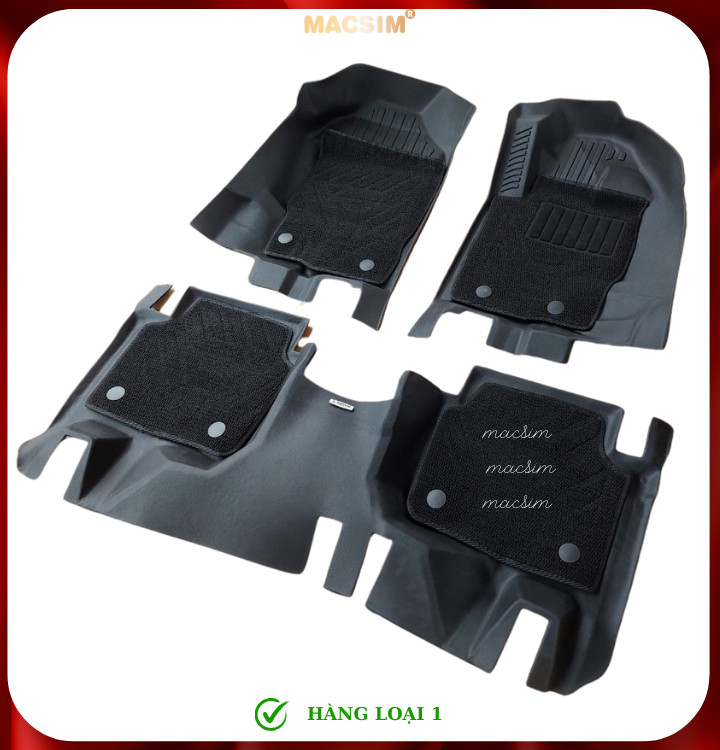 Thảm lót sàn ô tô 2 lớp cao cấp dành cho xe Ford Everest 2016-2022 (sd) nhãn hiệu Macsim chất liệu TPE màu đen