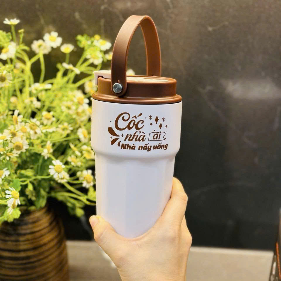 [Hàng chính hãng] Cốc giữ nhiệt Unie UMC460 - Cách nhiệt chân không - Inox 304 an toàn cho sức khỏe - Quai xách và nắp rời tiện lợi