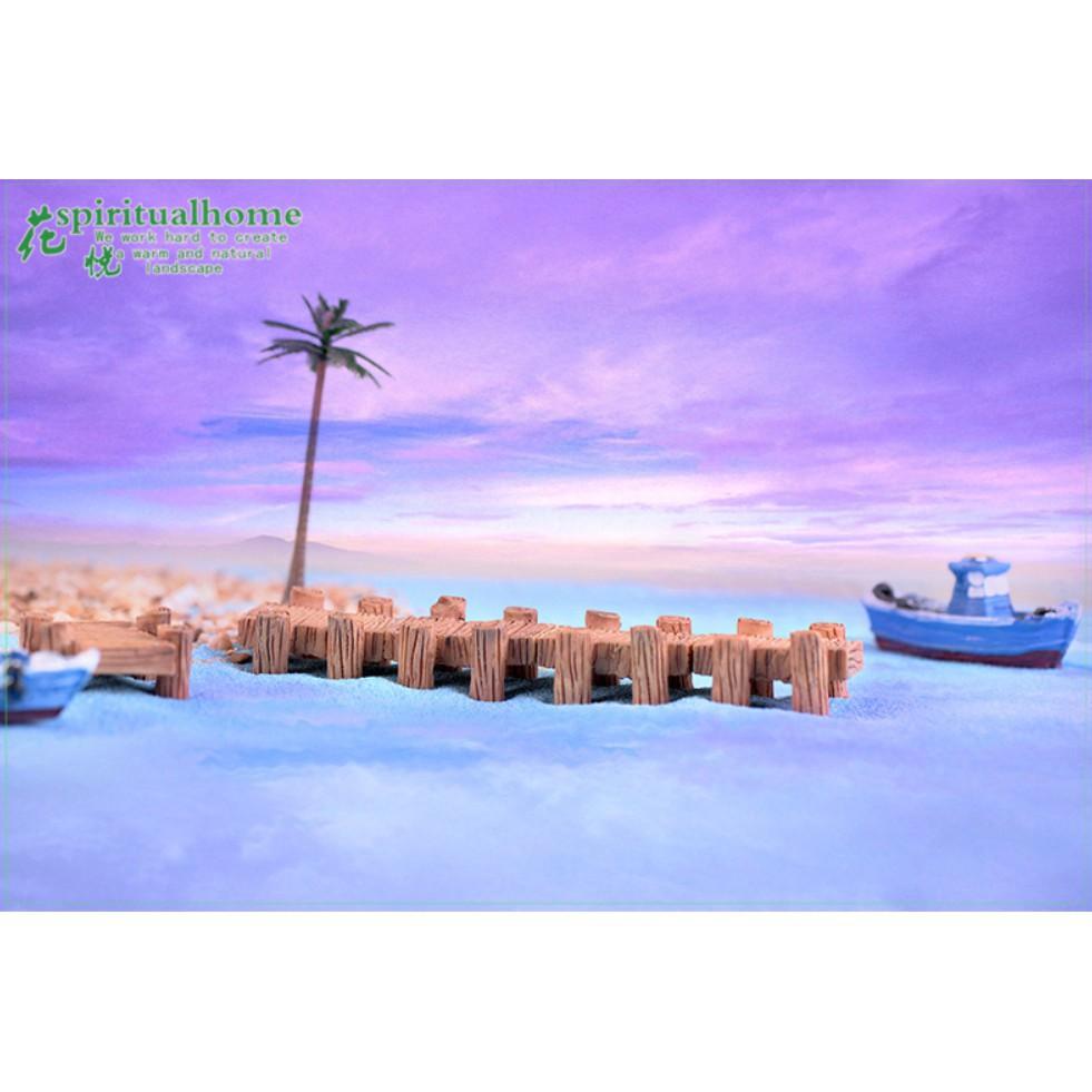 Mô hình đoạn cầu gỗ thích hợp trang trí như cầu cảng biển cho tiểu cảnh, bonsai