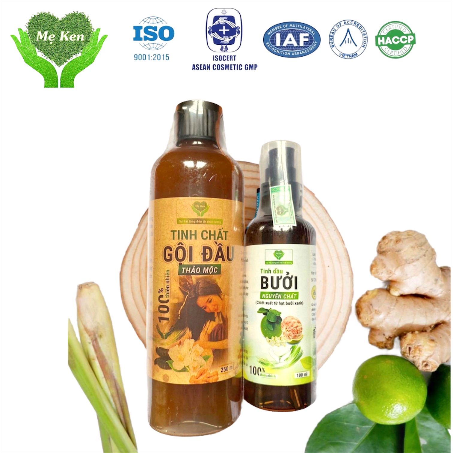 Combo Dầu Gội Thảo Mộc MẸ KEN 250ml & Tinh Dầu Bưởi Nguyên Chất MẸ KEN 100ml kích thích mọc tóc, ngăn ngừa gãy rụng, giảm nấm ngứa - Tặng kèm 1 khăn tắm