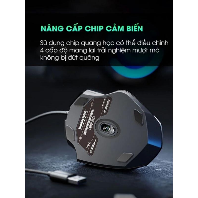 Chuột máy tính gaming TEKKIN INPHIC W1 PRO 7200 DPI bản có dây tắt âm silent RGB - hàng nhập khẩu