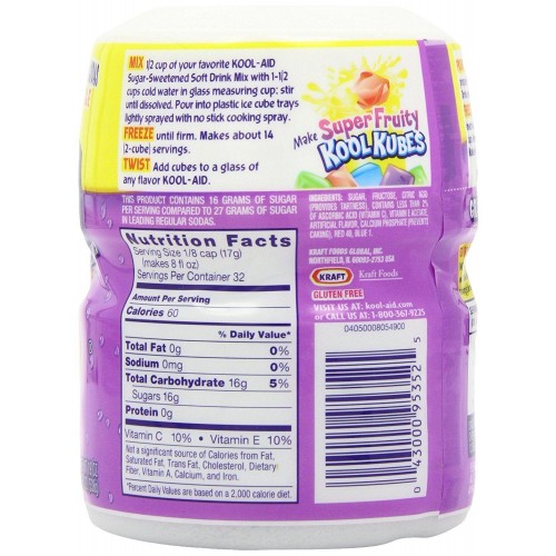 Bột Trái Cây Hòa Tan Hương Nho Tự Nhiên Hiệu Kraft Heinz Kool-Aid Grape ( Nhập khẩu chính hãng Mỹ) 538g